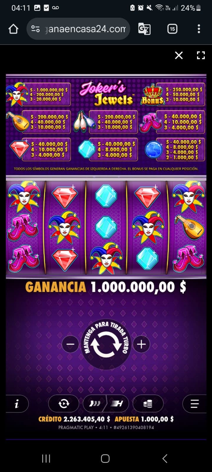 Premio Joker's Jewels $1.000.000